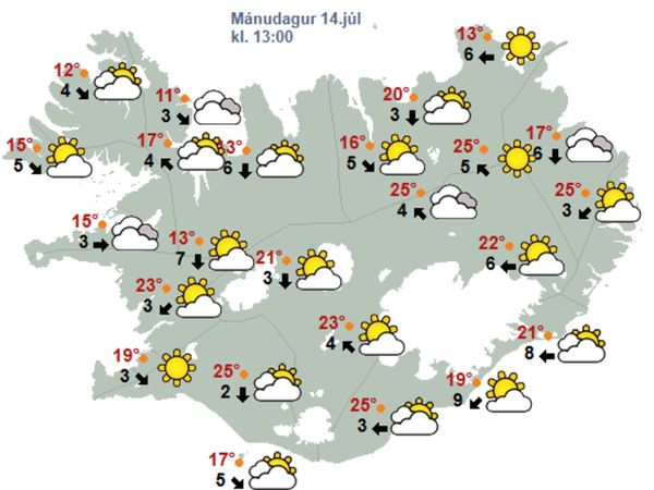 Temperatures are expected to rise well above twenty degrees Celcius tomorrow.