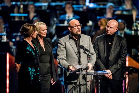 Director Benedikt Erlingsson in Oslo last night with scriptwriter Ólafur Egilsson, and producers Marianne Slot and Carine Leblanc.
