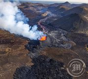 Gosmyndir teknar úr þyrlu 17 júli 2023