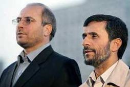 Mahmoud Ahmadinejad, forseti Írans (t.h.) og Mohammad Baqer Qalibaf, borgarstjóri Teheran