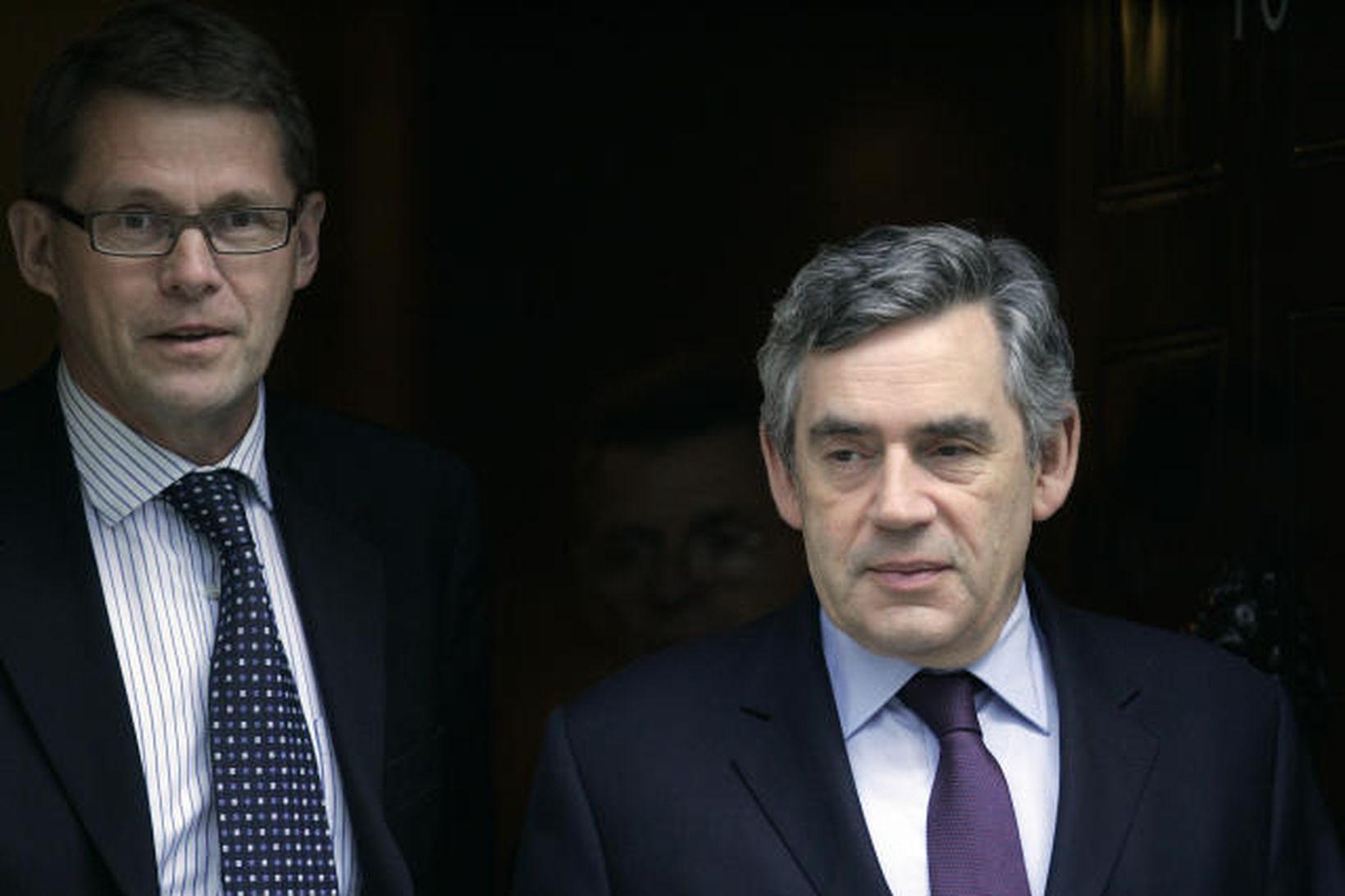 Gordon Brown, forsætisráðherra Bretlands, með Matti Vanhanen, forsætisráðherra Finnlands, í …