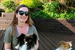 Tinna Ösp Brooks Skúladóttir ásamt hundunum sínum.