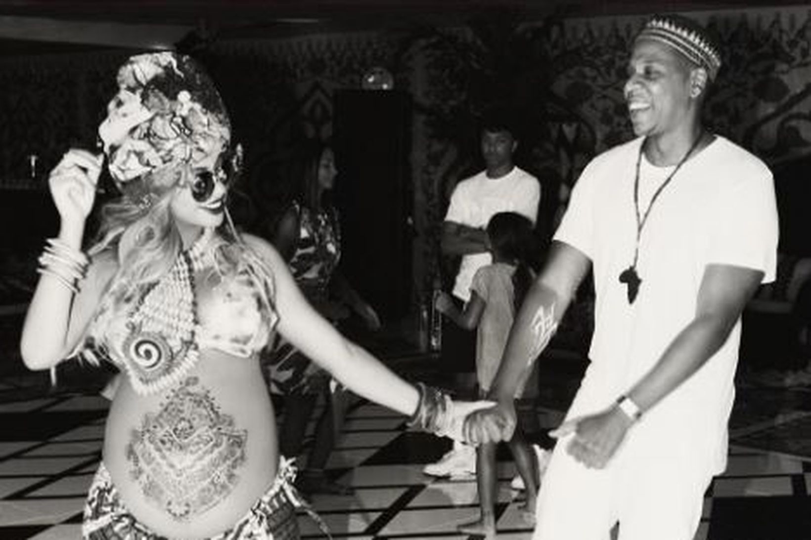 Beyoncé og Jay Z skemmtu sér vel í veislunni.