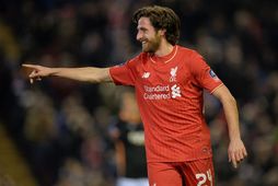 Joe Allen í leik með Liverpool á sínum tíma.