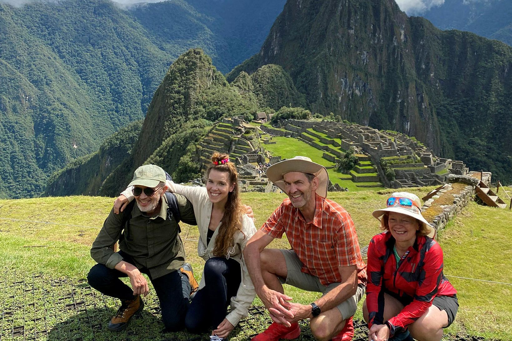 Gestur, Guðrún Sóley, Valdimar og Herdís við Machu Picchu.