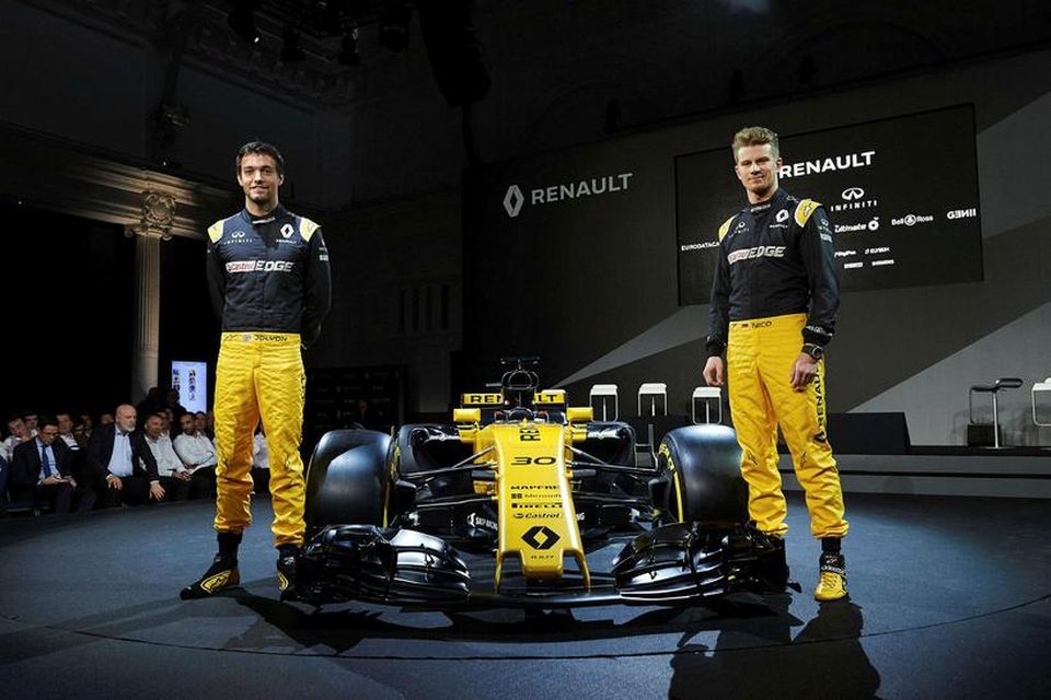 Jolyon Palmer (t.v.) og Nico Hülkenberg keppa fyrir Renault í ár.