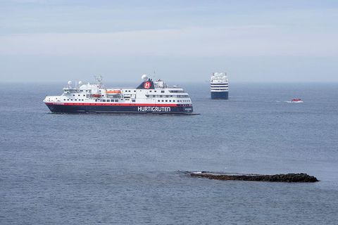 Two cruise ships visited the island on Saturday.