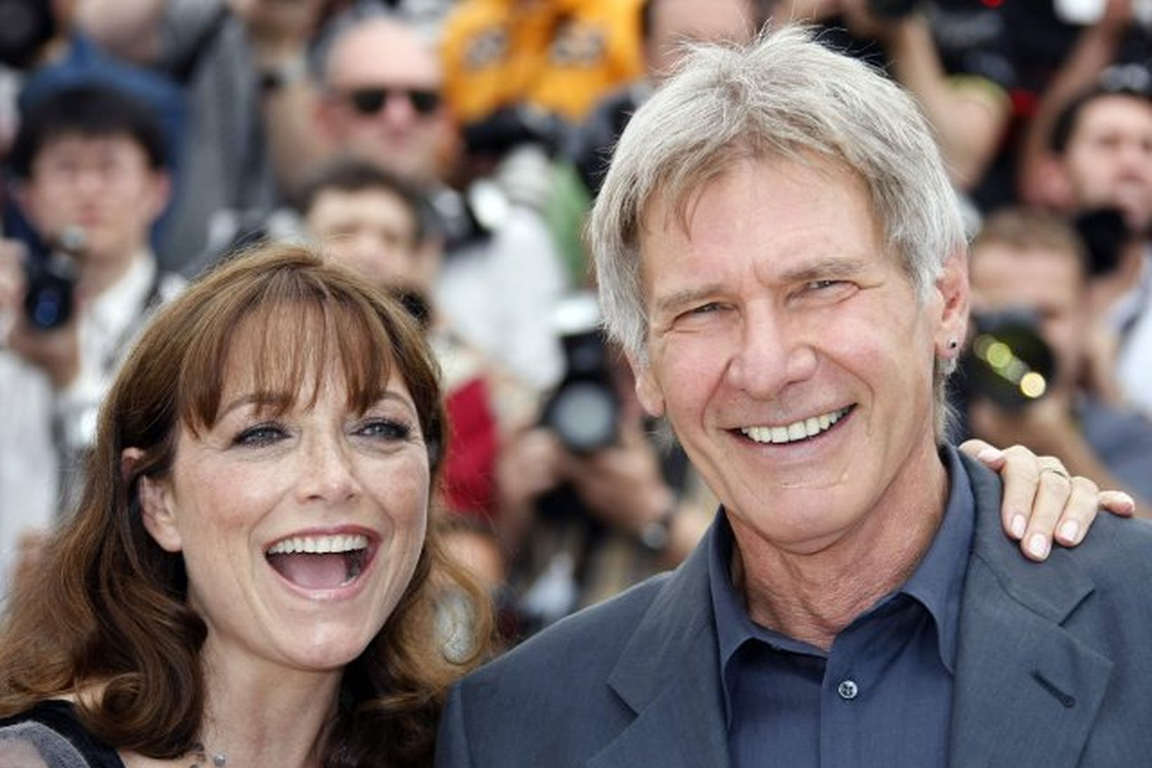 Harrison Ford og Karen Allen í Cannes í dag.