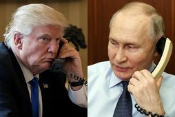 Samsett mynd af Trump og Pútín.