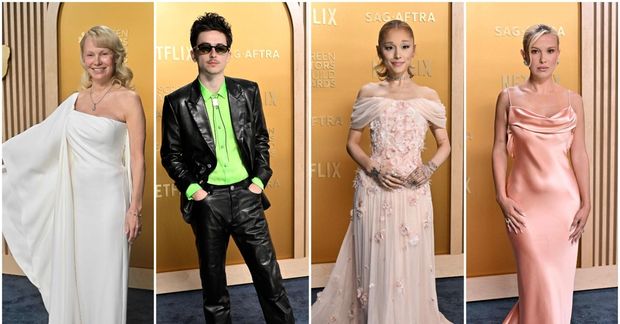 Pamela Anderson, Timothée Chalamet, Ariana Grande og Millie Bobby Brown.