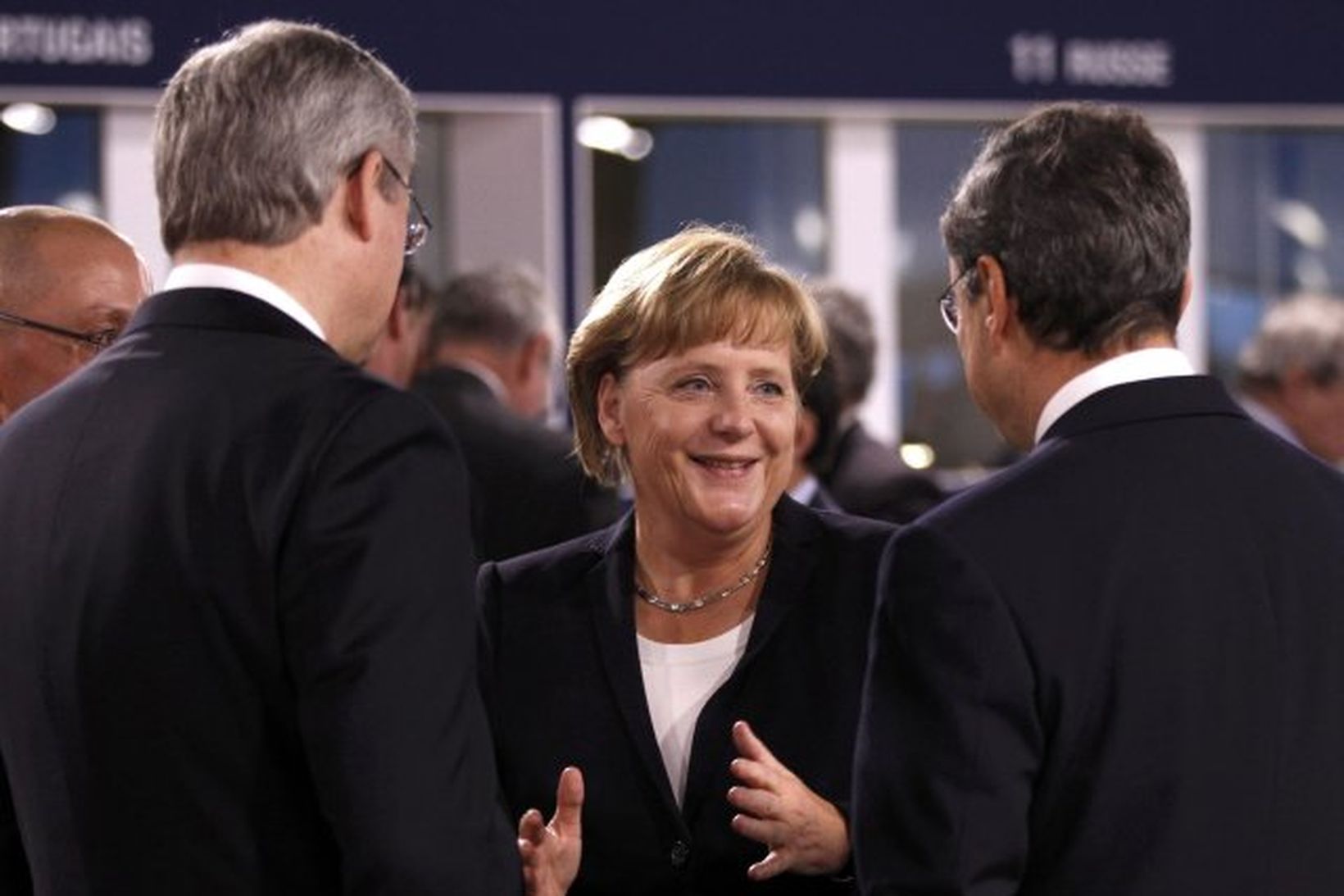 Angela Merkel, kanslari Þýskalands, á fundi G20 ríkjanna í Cannes.