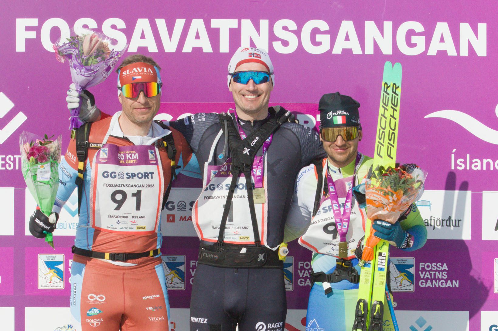 Sigurvegarar Fossavatnsgöngunnar frá Taívan og Noregi