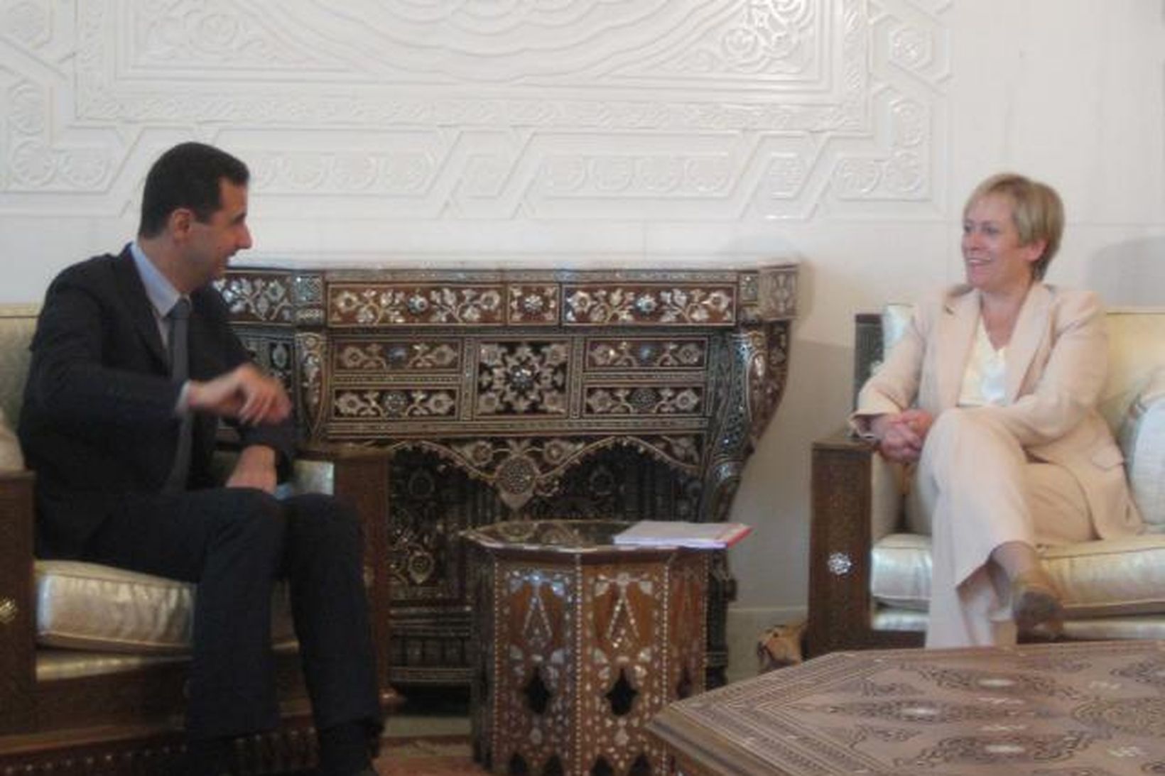 Bashar Al-Assad, forseti Sýrlands og Ingibjörg Sólrún Gísladóttir utanríkisráðherra