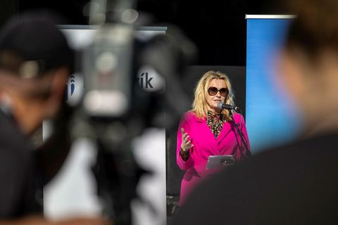 The mayor at a press conference about Culture Night earlier today.