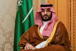 Mohammed bin Salman á fundi með utanríkisráðherra Bandaríkjanna í október.