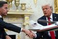 Bandaríkjaforseti Frá blaðamannafundi Trumps og Ruttes í Hvíta húsinu þar sem þeir tilkynntu um nýjan samning NATO og Bandaríkjanna.