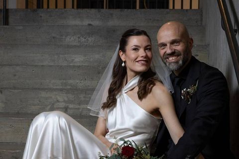 Rósa og Bjarki giftu sig eftir nítján ára samband.