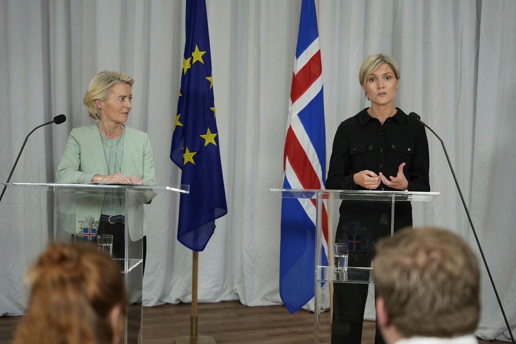 Kristrún og von der Leyen á fundinum.