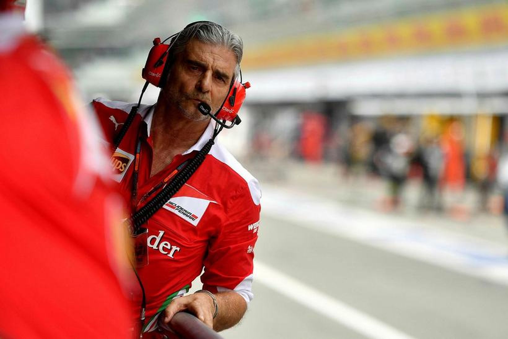 Maurizio Arrivabene á stjórnborði Ferrari í Monza.