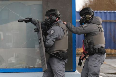 Members of the special unit at work.