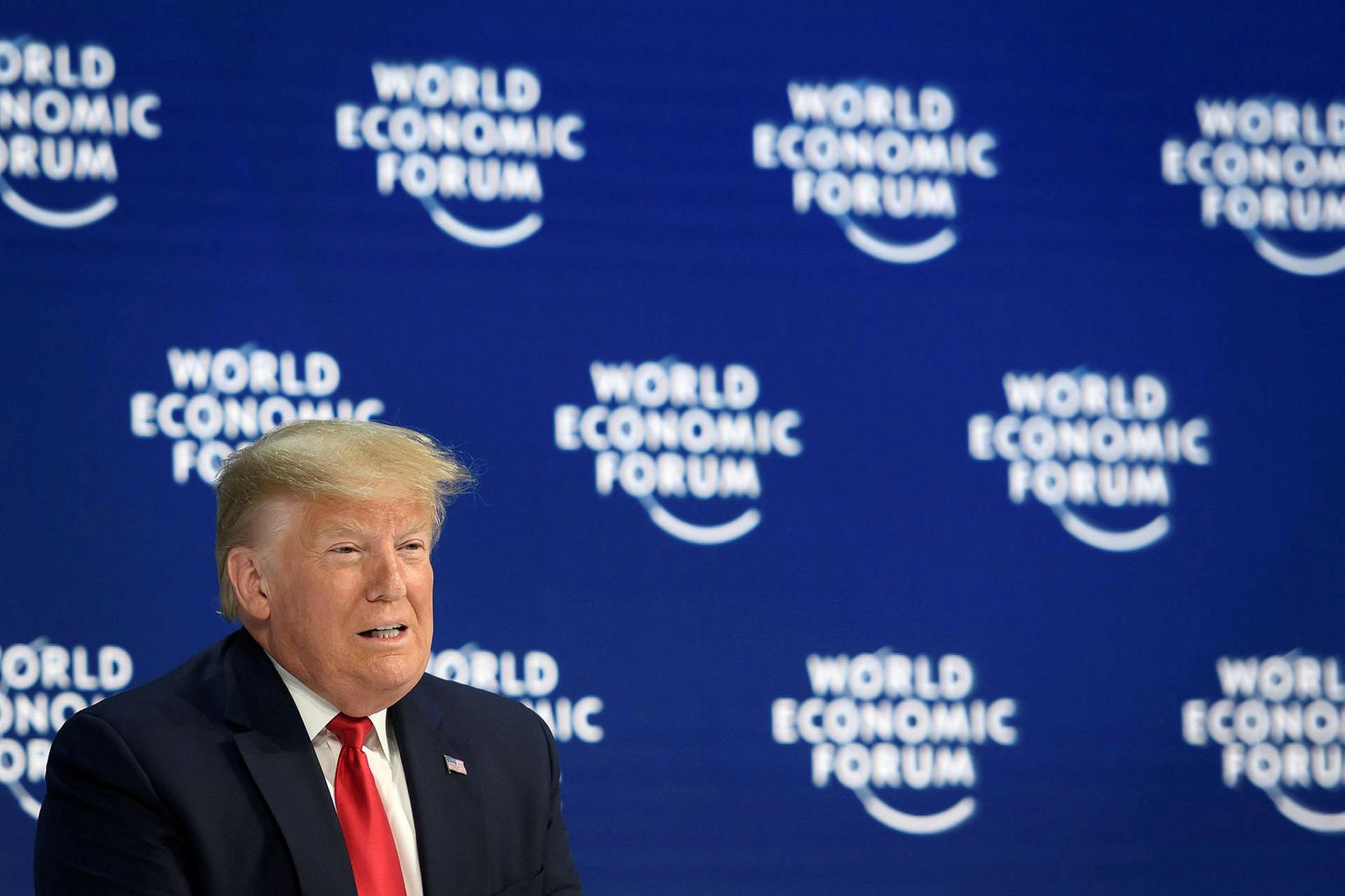 Donald Trump er í Davos eins og margir aðrir.