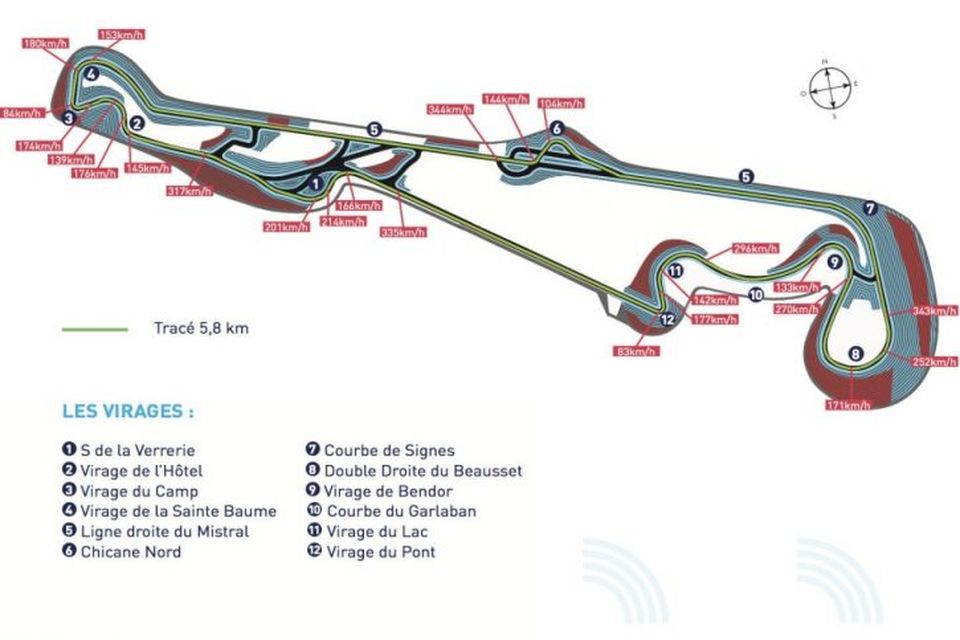 Paul Ricard-brautin við Le Castellet en franski kappaksturinn fer þar fram 24. júní 2018.