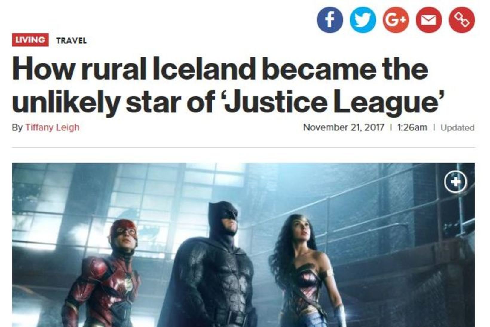 Söguhetjur Justice League í síldarverksmiðjunni í Djúpavík. Reyndar er þetta …