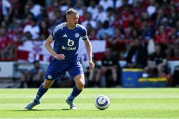 Jamie Vardy kveður Leicester á sunnudaginn.