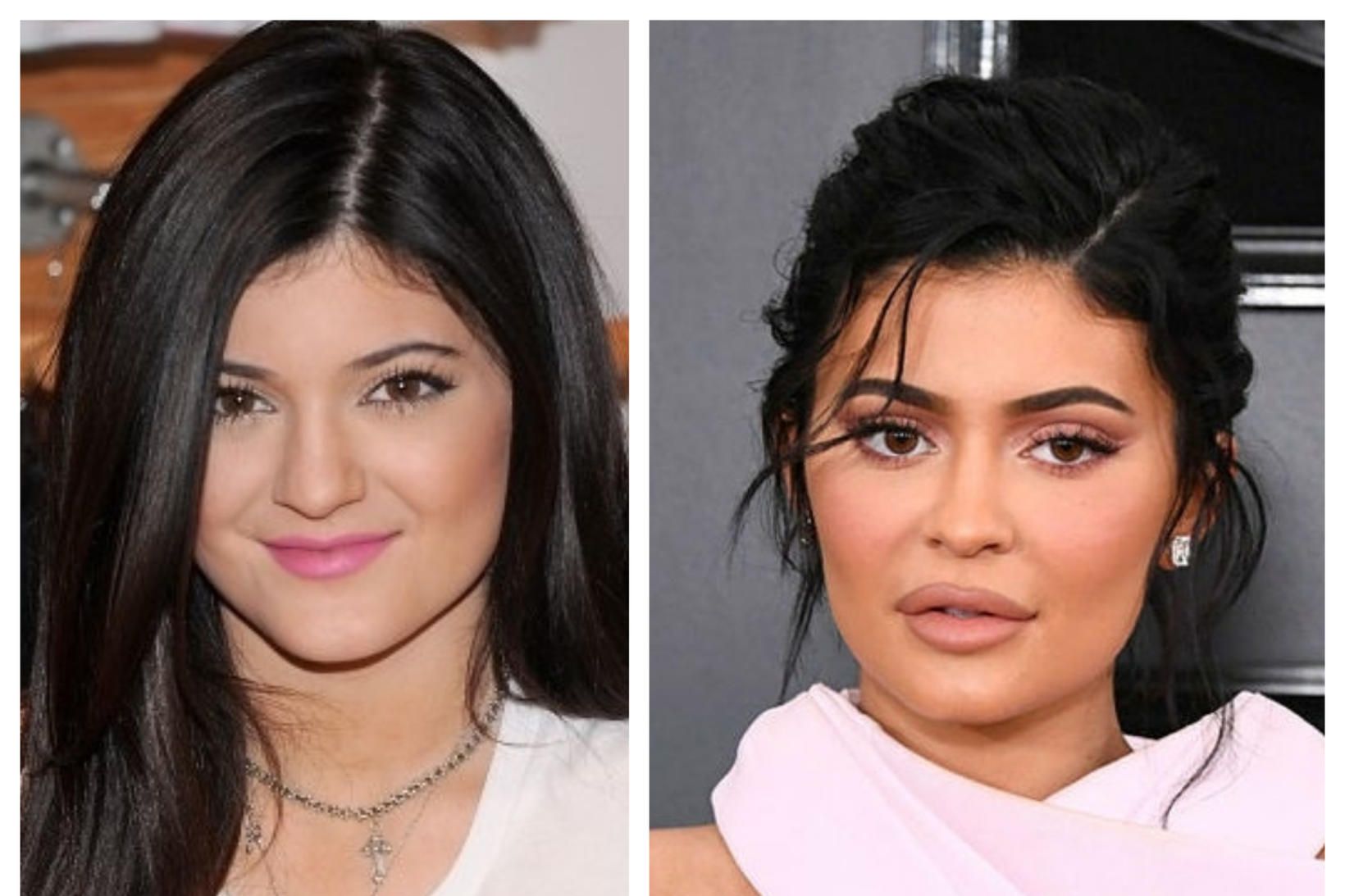 Kylie Jenner árið 2013 og árið 2019.