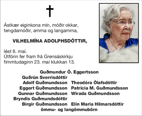 Vilhelmína Adolphsdóttir,