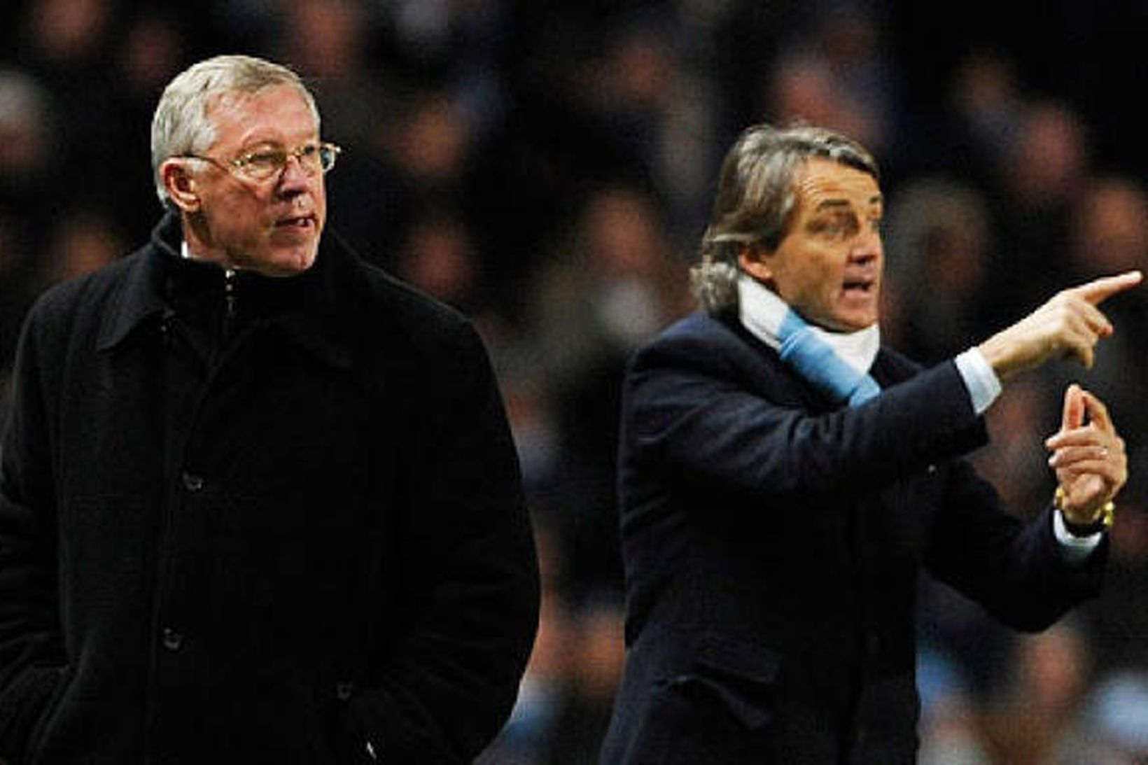 Stjórarnir. Sir Alex og Roberto Mancini.