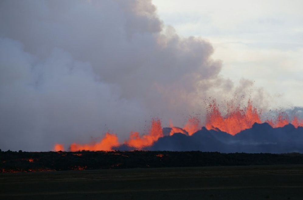 Eldgosið í Holuhrauni - myndir teknar að morgni mánudags, 1. september