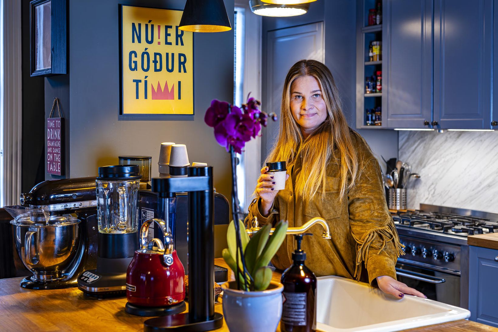 Hjartað slær í eldhúsinu heima hjá Nínu Björk Gunnarsdóttur fagurkera. …