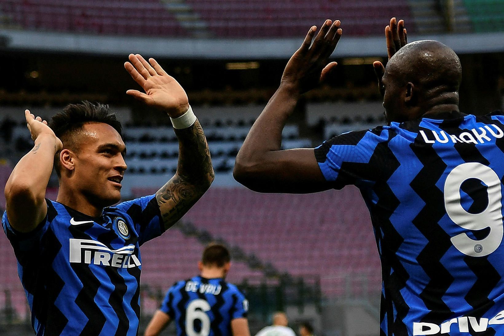 Romelu Lukaku og Lautaro Martinez skoruðu mörk Inter.