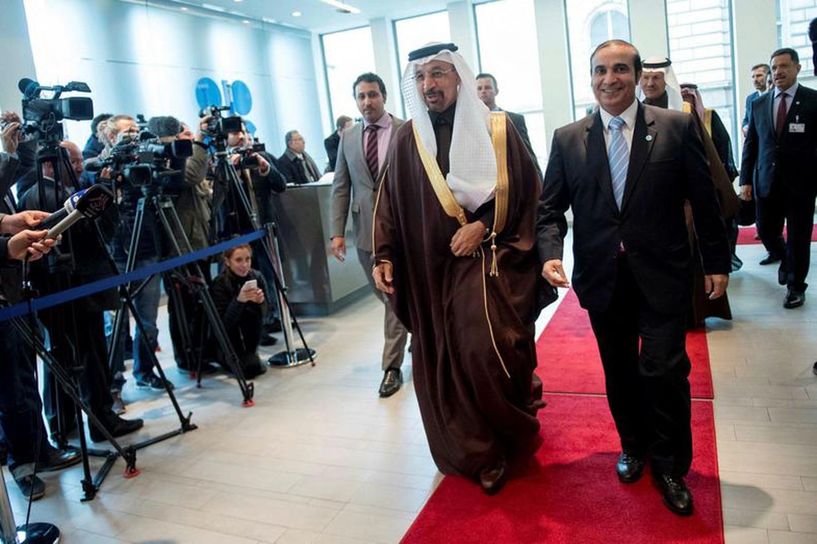 Khalid al-Falih, orkuráðhera Sádi-Arabíu, mætir á fund OPEC-ríkjanna í Vín …