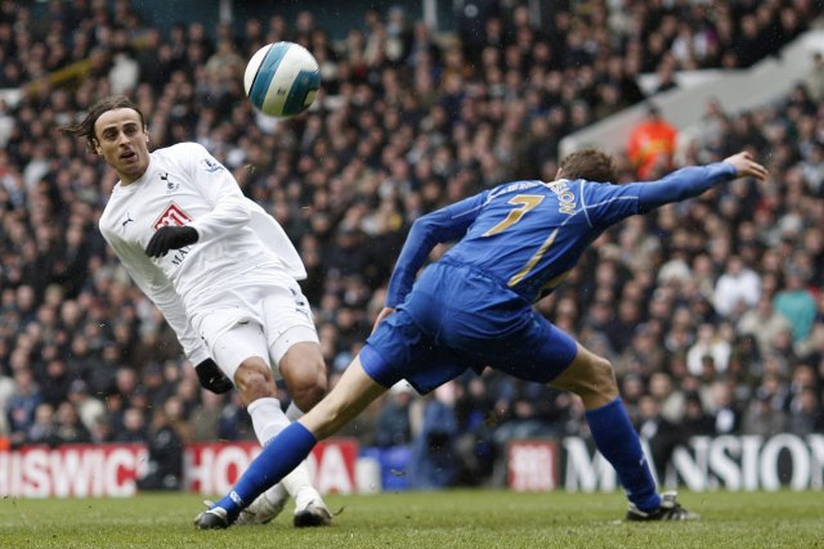 Dimitar Berbatov í baráttu við Hermann Hreiðarsson á síðustu leiktíð.