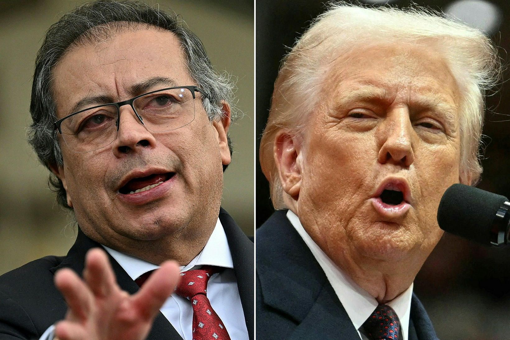 Gustavo Petro, forseti Kólumbíu, og Donald Trump Bandaríkjaforseti.