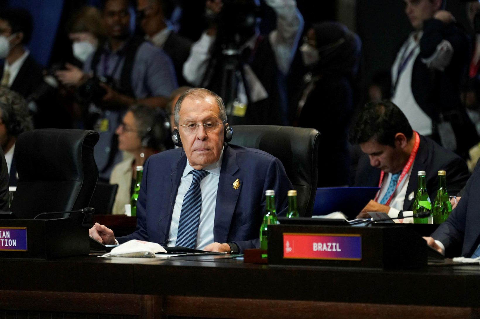 Sergei Lavrov á fundi G20-ríkjanna.