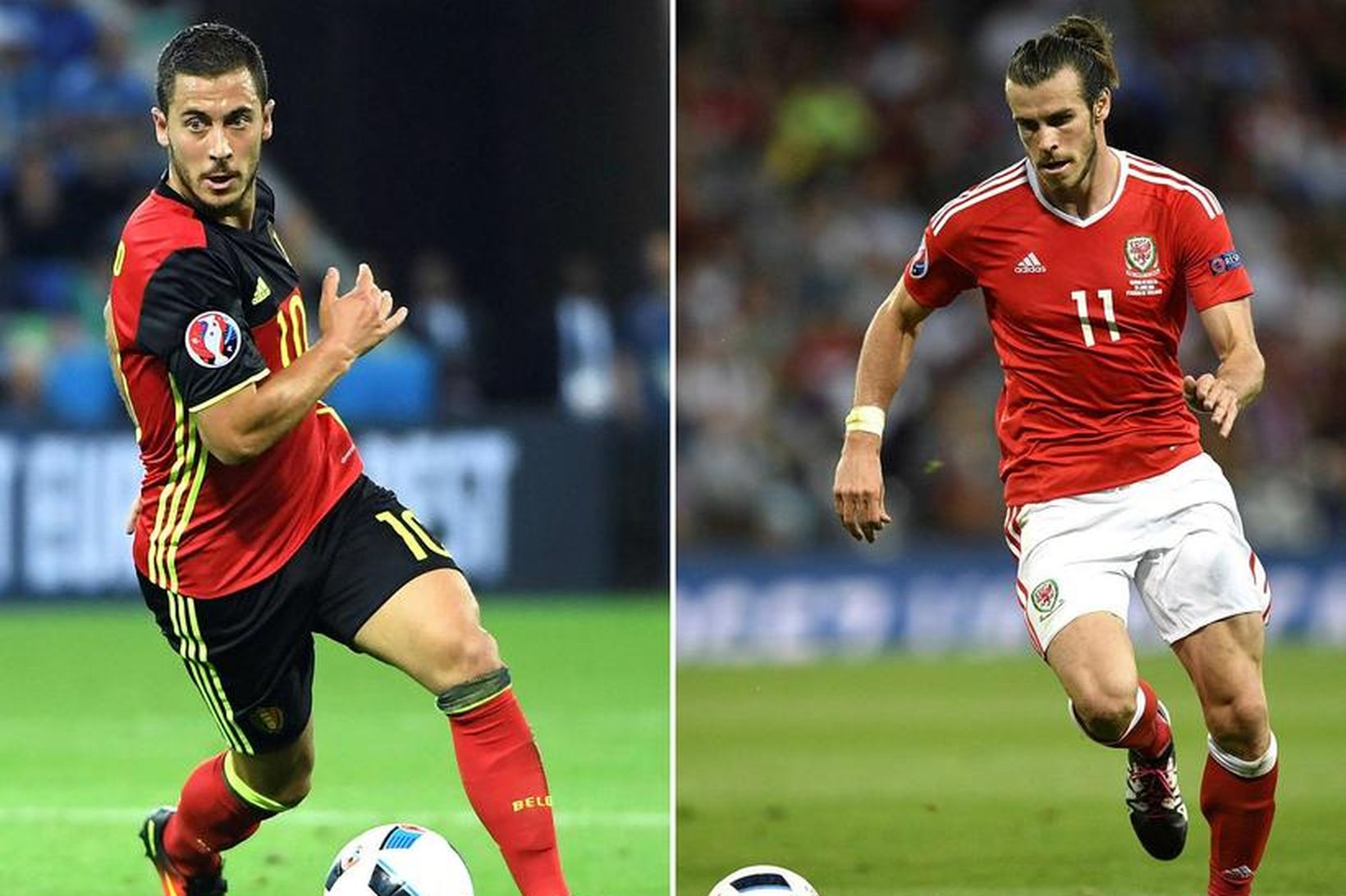 Eden Hazard og Gareth Bale eigast við í kvöld.
