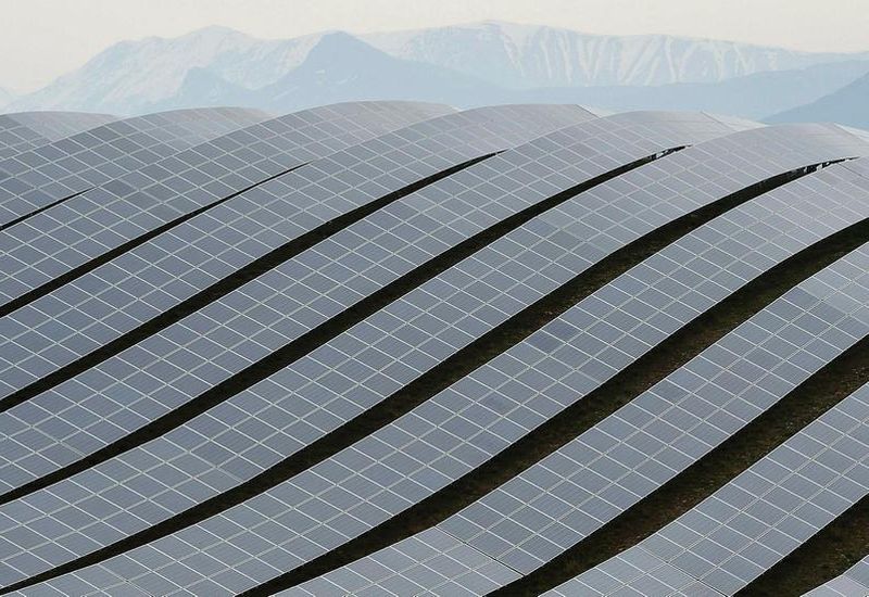 Solar panels in France. Solar energy is on the rise in other countries.