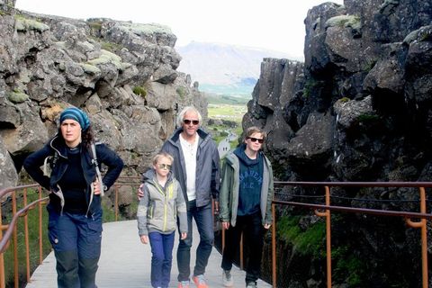 Tourists in Þingvellir National Park.