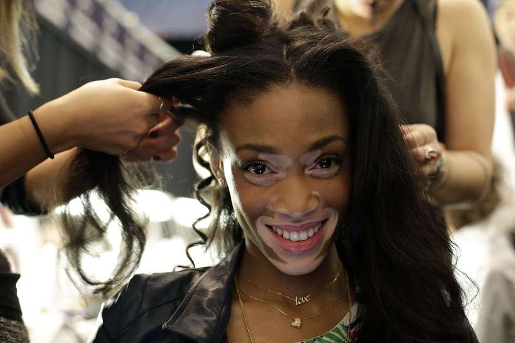 Fyrirsætan Winnie Harlow á tískuvikunni í New York.