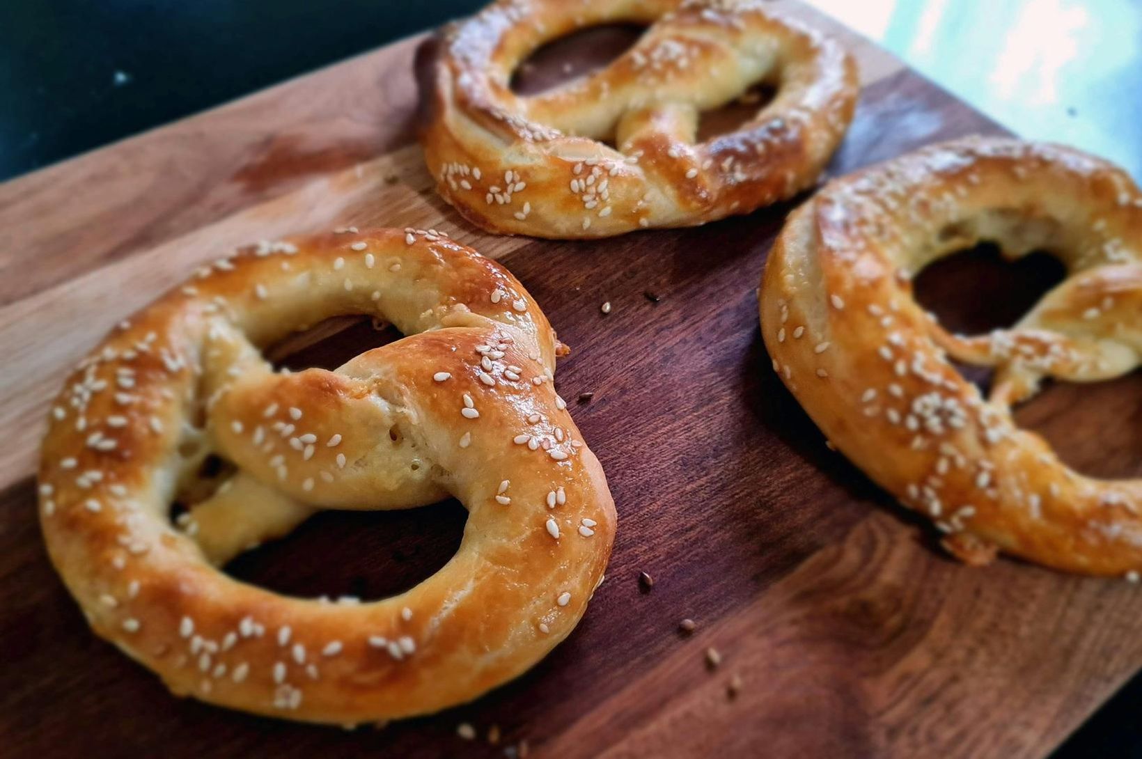 Heimabakaðar saltkringlur með parmesan osti