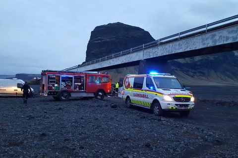 From the scene of the accident at Núpsvötn.