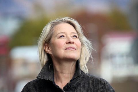 Trine Dyrholm has enjoyed staying in Iceland and she likes the swimming pools, the hot tubs in Hvammsvík, and the Northern Lights.
