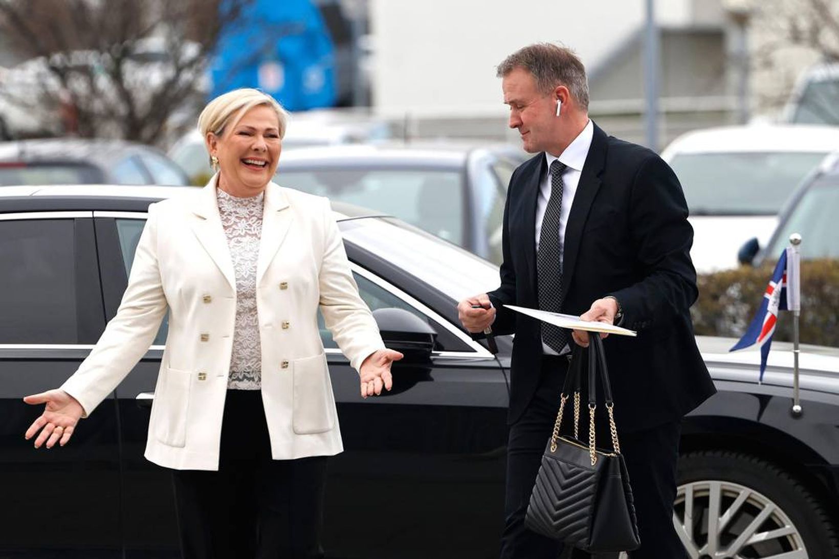 Halla Tómasdóttir hefur vakið athygli fyrir klæðaburð sinn. Hér er …