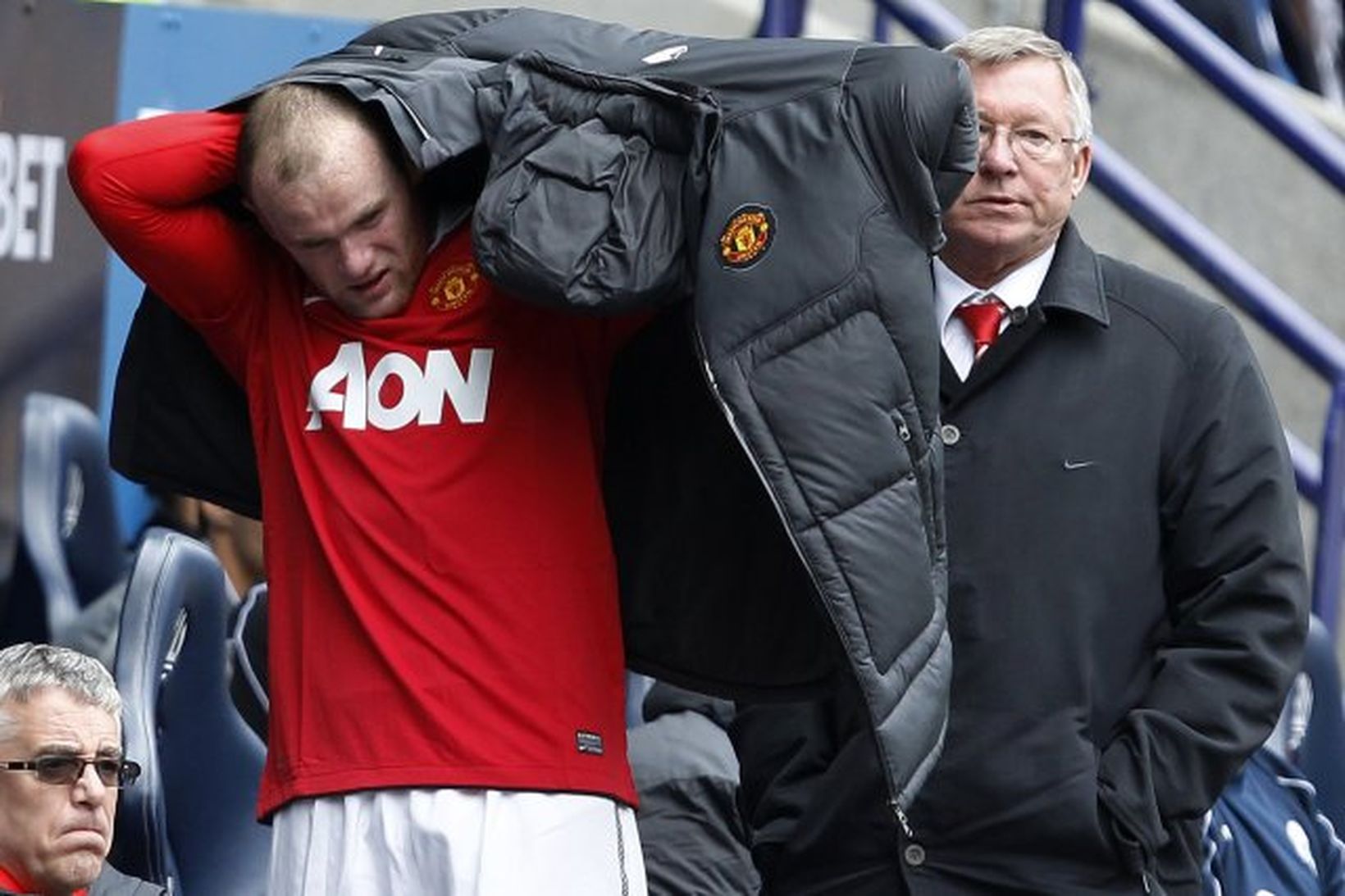 Wayne Rooney og Alex Ferguson.