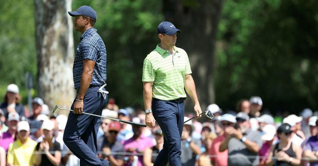 Tiger Woods og Rory McIlroy.