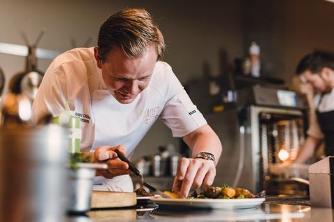 Chef Jónas Oddur Björnsson uses blackened garlic as one of the ingredients to create that exquisite "umami" taste.