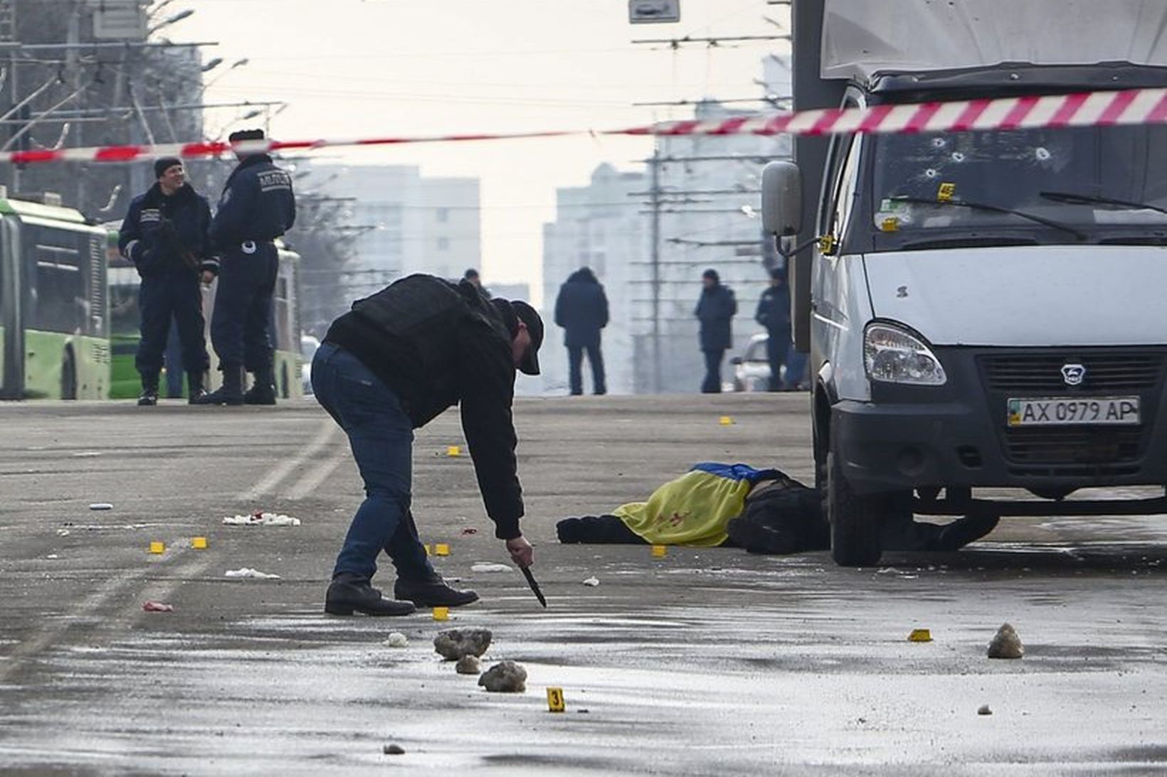 Af vettvangi í Kharkiv í dag.